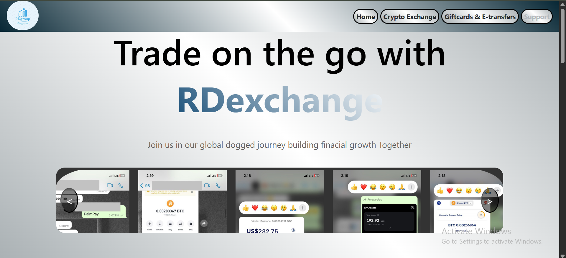 RD Exchange — project screenshot (HTML, CSS, JavaScript)